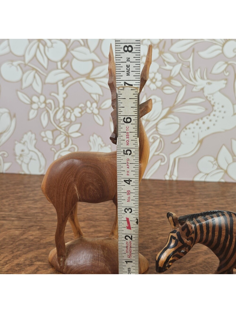 Vintage Hand Carved Wood Zebra & Gazelle Figurines African Safari Lot - Picture 7 of 15
